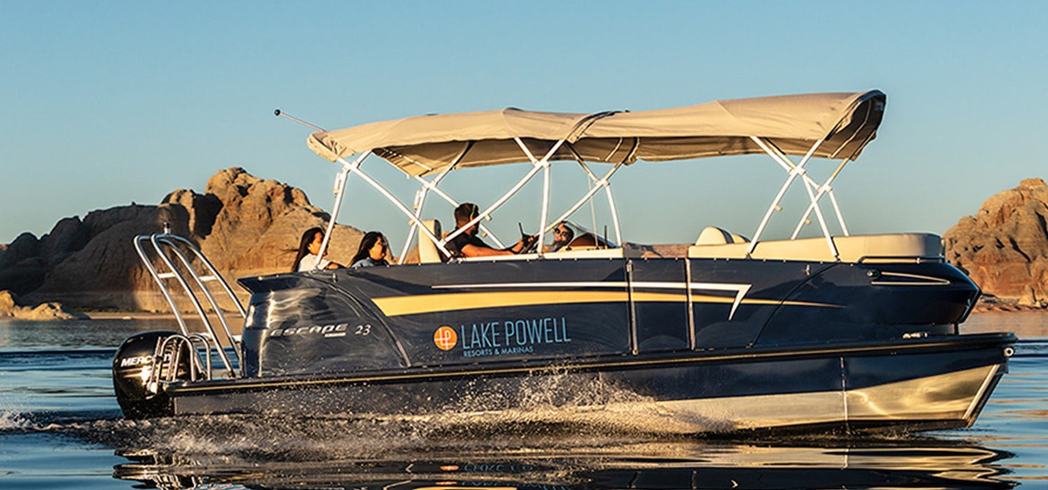 pontoon party boats to rental on the water at Lake Powell